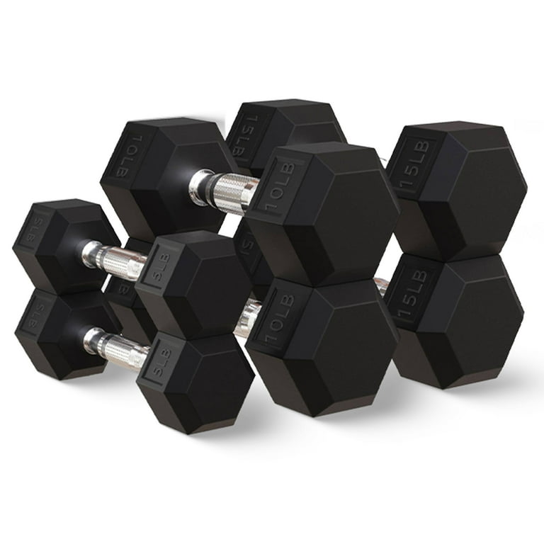 BalanceFrom 60 lb Rubber Coated Iron Dumbbell Set with Rack