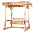 thumbnail image 2 of Backyard Discovery Callahan 8x5' Cedar Wood Outdoor Patio Pergola Swing, Trellis, 2-Seater, 2 of 8