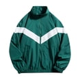 thumbnail image 2 of Zivyakyro Workout Windbreaker Jackets for Men Rain Lightweight Zip up Long Sleeve Breathable Outdoor Colorblock Jackets Green M, 2 of 9