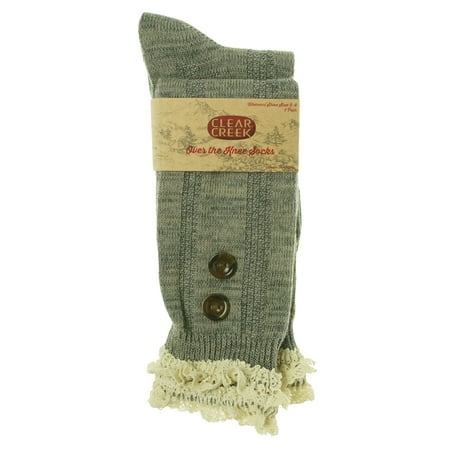 

Clear Creek Women s Over the Knee Socks with Button Detail Gray