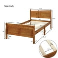thumbnail image 3 of Holaki Wood Twin Size Bed with Headboard & Footboard for Kids, Oak, 3 of 7