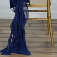 thumbnail image 4 of Efavormart Navy Blue Chiffon Curly Chair Sash, 4 of 8
