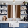 thumbnail image 2 of Brown White Stripe Kitchen Curtains 84 Inch Length, Modern Rustic Vertical Striped Grommet Top Bedroom Living Room Curtains, Light Filtering Cafe Curtain Drapes 2 Panels Set 104''x84'', 2 of 9