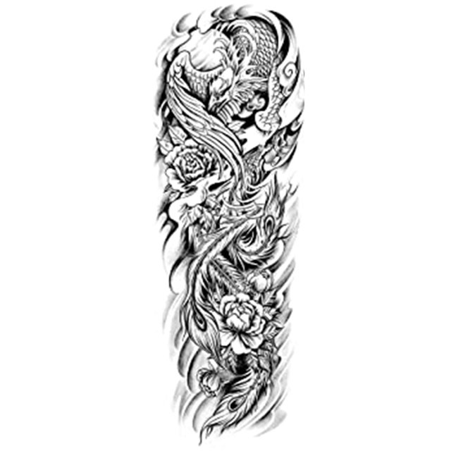 Etiquetas Engomadas Del Tatuaje 4Pcs Tatuajes Removibles Terror Animal Desechables Para Cuerpo Brazo Completo (A) Likrtyny Libre de BPA