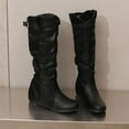thumbnail image 6 of Hinvhai Women's Extra Wide Calf Knee High Boots, Wide Width Tall Boots with Flat Heel Black 8.5(41), 6 of 7