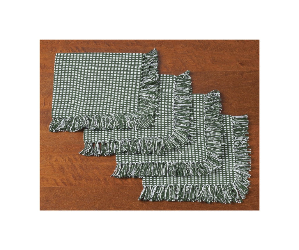 Lintex Linens Homespun Check Hunter 100% Cotton Napkin (Set of 4)
