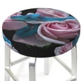 thumbnail image 3 of Saiise Housse de Coussin de Tabouret de Bar Imprimé Vipère à Lèvres Bleues et Trois Roses Roses, Coussin de Siège Rond pour Tabourets en Bois et Métal, Confortable et Durable-12 Pouces, 3 of 7