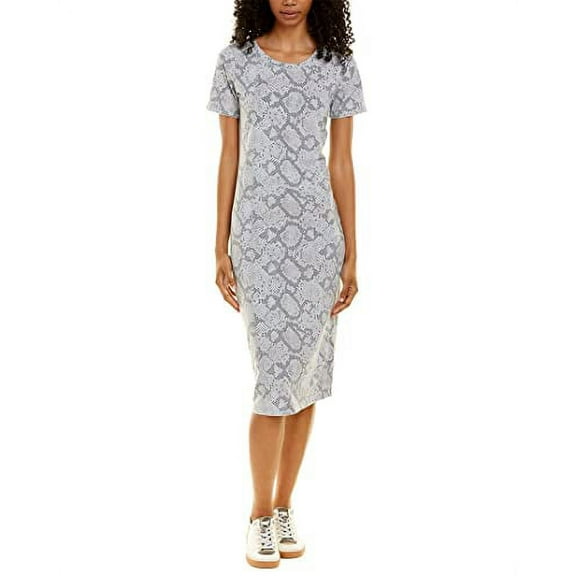 CHASER Womens Quadrablend Bodycon Midi Dress, Size S Grey