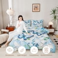 thumbnail image 3 of Erosebridal Teens Gradient Watercolor Butterflies Full Size Comforter Sets 3 Pieces,Abstract Flowers Bedding Sets For Girls Boys,Blue White,Grey Reversible, 3 of 6