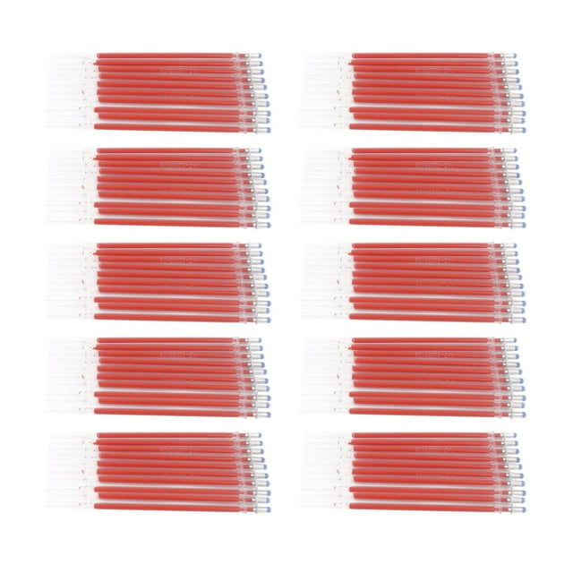 yuksok 100 Pcs Recharges de Stylos Effaçables à Chaud, Recharges de Stylos de Marquage en Tissu Chauffant Disparaissant Rouge
