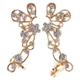thumbnail image 1 of 1 par de elegantes pendientes de mariposa con forma de mariposa para mujer, aretes de metal a la moda, accesorio de joyería para orejas sin perforar, con diamantes de imitación, 1 of 8