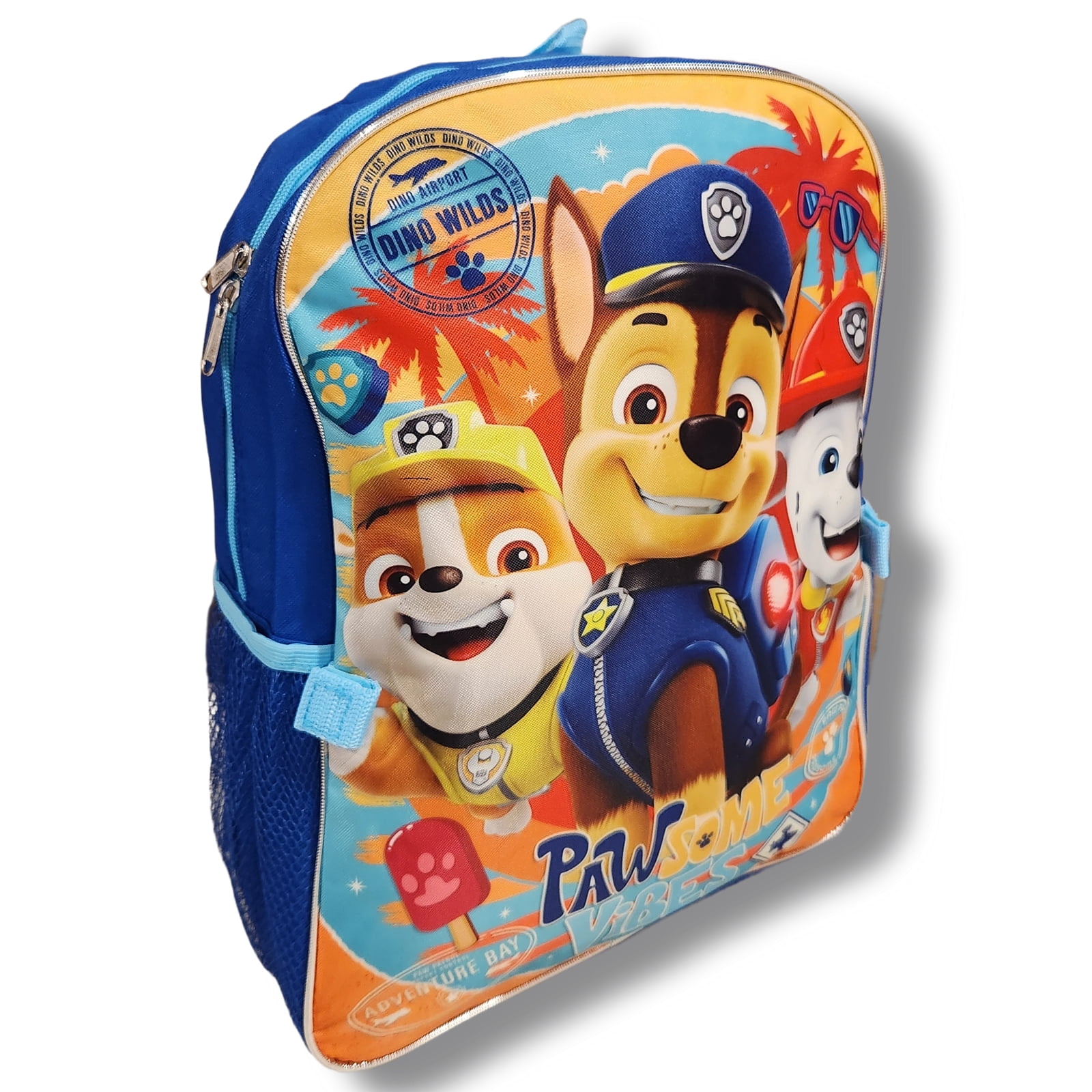 Paw Patrol Dino Wilds Full Size 16 Inch Backpack with Detachable Lunch Box