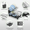 thumbnail image 4 of Dish Drying Rack, Space Saving & Durable, Rust-Proof Large 2 Tier Stainless Steel Dish Racks for Kitchen Counter with Cutlery & Cup Holder & Drainboard, 4 of 6