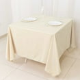 thumbnail image 6 of BalsaCircle 70x70 in Beige Premium Scuba Polyester Square Tablecloth Party Linens Events Decorations Supplies, 6 of 8
