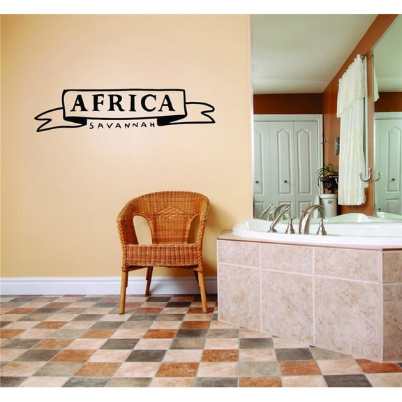 Do It Yourself Wall Decal Sticker Africa Banner Black & White 14x44"