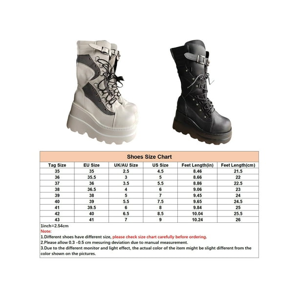 Bellella Womens Shoes Lace Up Platform Boots Buckle Strap Punk