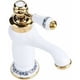 thumbnail image 5 of Grifo de baño de latón antiguo de cerámica, grifo de lavabo de porcelana azul y blanca, grifo de lavabo vintage de cuello largo, grifo mezclador de cocina, grifo de agua fría (blanco), 5 of 5