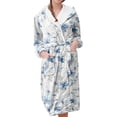 thumbnail image 1 of Jindong Robes en Peluche pour Femmes Robe en Polaire Longue Chaude Peignoir de Bain Veste de Détente Imprimée Robe de Confort Robes pour Femmes, 1 of 5
