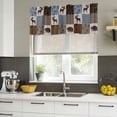 thumbnail image 4 of Blue Checkered Cabin Curtain Valances for Windows, Kitchen Valance Window Treatments Panel 2 Pack, Farmhouse Forest Brown Buffalo Plaid Rod Pocket Short Curtains for Bathroom Bedroom 42 x 12 Inch, 4 of 8