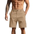 thumbnail image 2 of JoveMarine Men's Straight Leg Cargo Shorts with Zipper Pockets, Loose Fit Casual Work Shorts for Outdoor, Exercise and Daily Wear Khaki M, 2 of 5