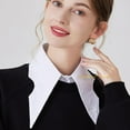 thumbnail image 5 of LoudSung False Collar Detachable Half Shirt Blouse Fake Collar Big Pointed Cotton Collar Elegant for Women Girls, 5 of 7