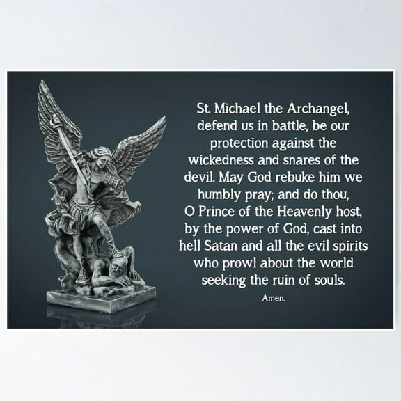 Kna Prints - St. Michael Prayer - 2 Poster Wall Art Print For Home Decor, Living Room, Bedroom, Office, UNFRAMED-8x12