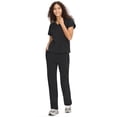 thumbnail image 3 of Conjunto de uniforme médico COZYFIT con cuello en V, blusa y pantalón negro talla M, 3 of 8