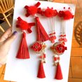 thumbnail image 3 of Koszal 2Pcs Style Chinois Enfant Fille Pompon Gland Cheveux Clips Épingles à Cheveux Hanfu Accessoire, 3 of 7