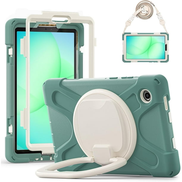 Funda para Samsung Galaxy Tab A11 de 8,7 pulgadas (2025) y Galaxy Tab A9 de 8,7 pulgadas (2023), funda de silicona resistente con asa, soporte de 360 grados, correa y soporte para S Pen.