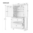 thumbnail image 2 of GDF Studio 23.6" Bathroom Storage Cabinet with 2 Doors, 2 Drawers, Adjustable Shelf, MDF Board, White, 2 of 7