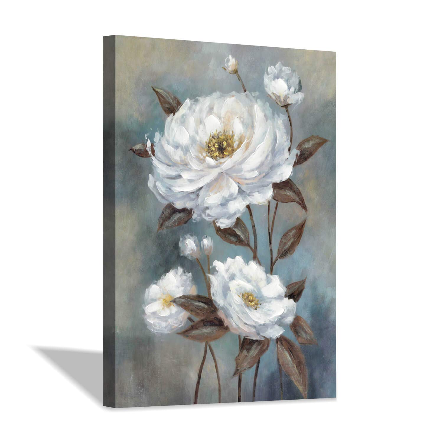 36 x 36 x 1 Panel Flower Picture Abstract Wall Art Floral Painting Hand Painted Artwork on Canvas for Office