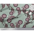 thumbnail image 2 of Soimoi Velvet Fabric Leaves & Floral Ethnic Decor Fabric Printed Yard 58 Inch Wide, 2 of 3