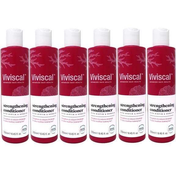 6 Pack - Viviscal Hair Strengthening Conditioner, 8.45 Fl Oz – Reduces Breakage & Strengthens Hair – With Biotin, Keratin & Marine Extracts – For Fuller, Healthier-Looking Hair