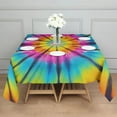 thumbnail image 3 of Rainbow Tie Dye Mandala Pattern Square Tablecloth,Waterproof Square Table Cover,Wipeable Spillproof Washable Table Cover for Home Kitchen Party Decor 60"x60"(152x152cm), 3 of 6
