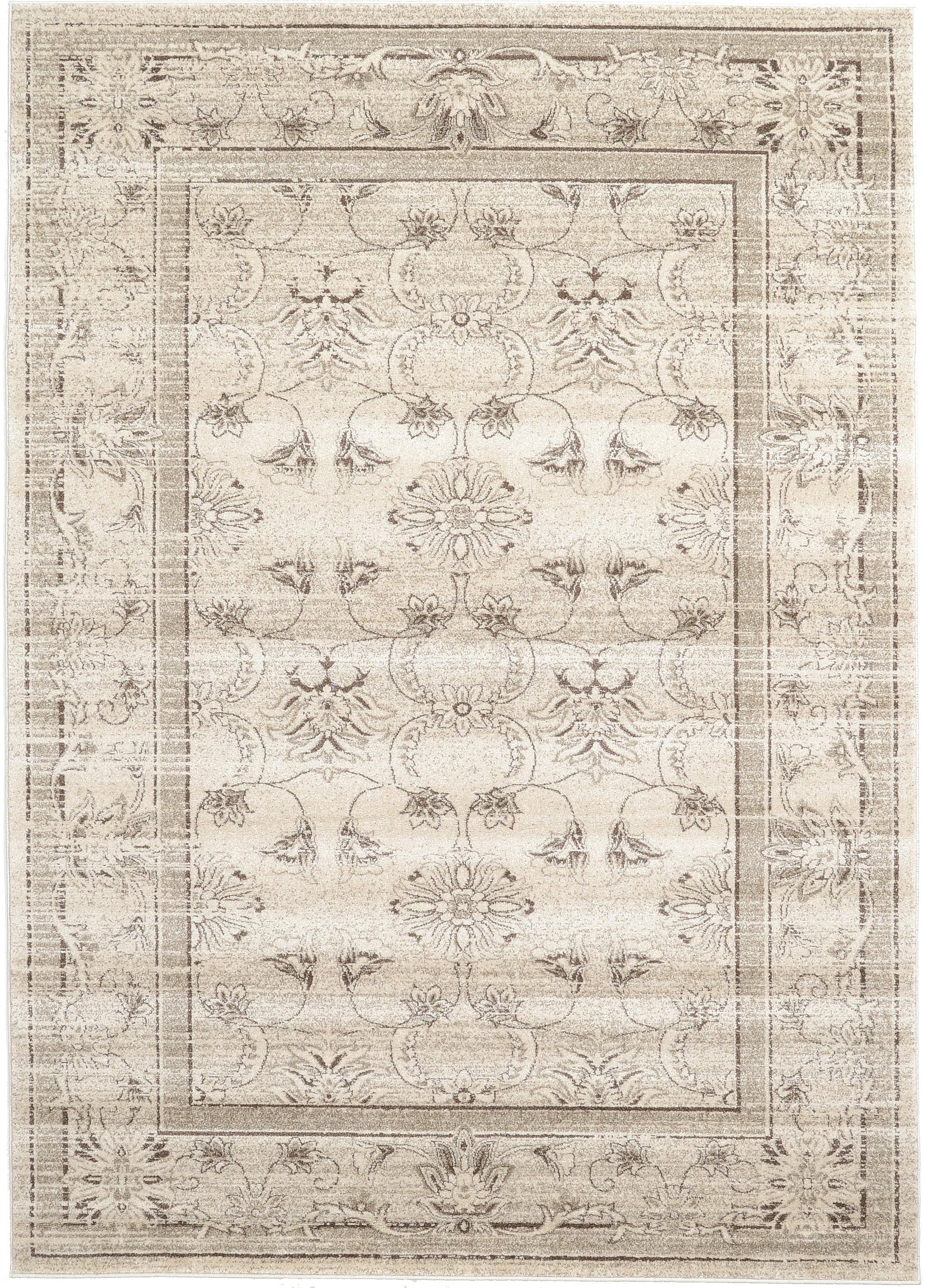 Unique Loom Indoor Rectangular Floral Traditional Area Rugs OffWhite