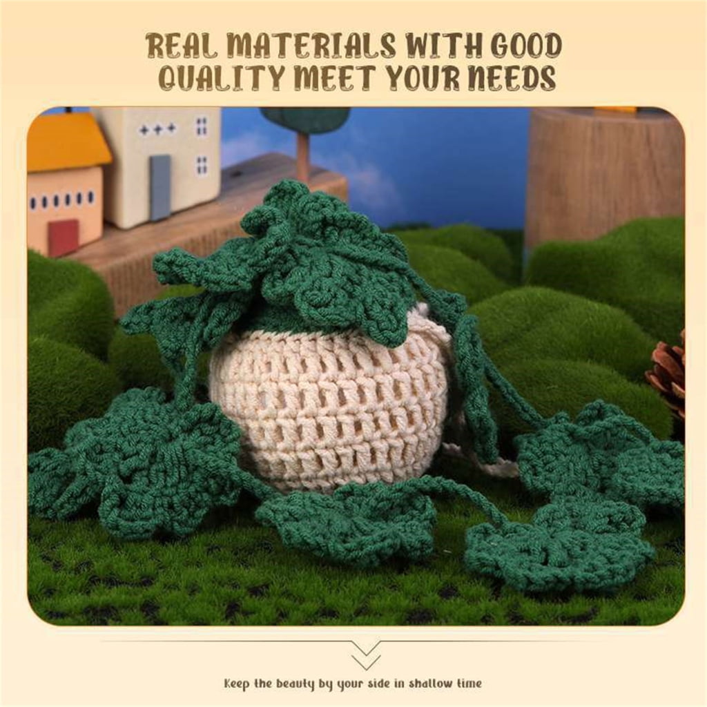 Crochet Kits Hanging Potted Plant Crochet Material with Yarn Crochet Hooks DIY Crochet Starter Kits for Beginners Adults