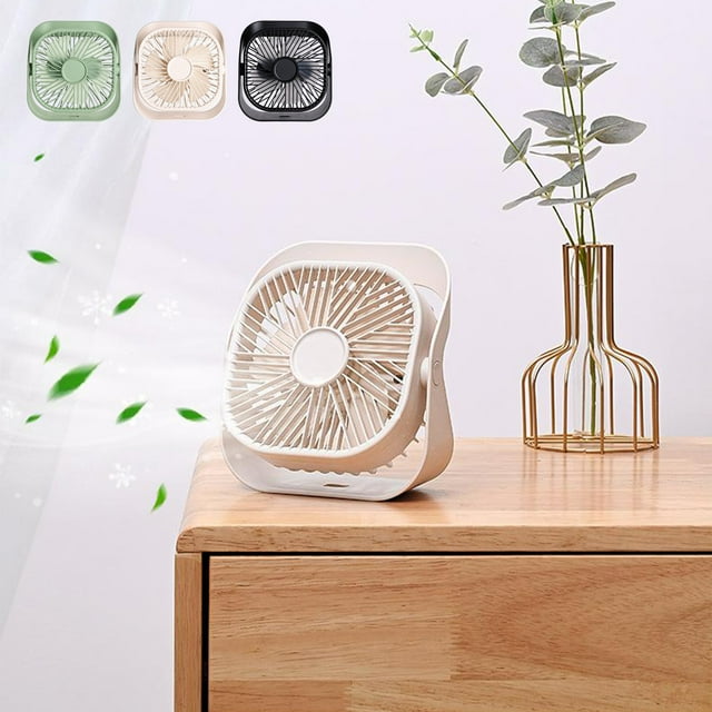 Ventilador portátil montado en la pared o de pie • USB recargable • 360° rotable • 3 velocidades • Para viajes, casa, oficina y dormitorio • Negro, rosa o verde