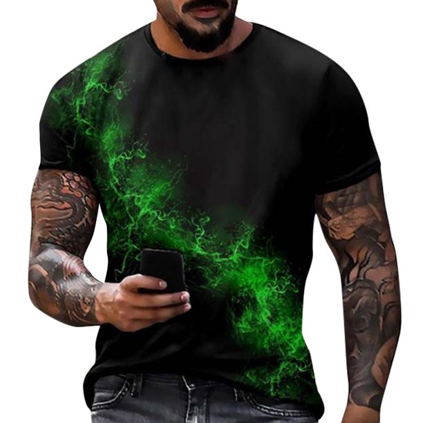 Men'S T-Shirt Short Sleeve Printed Summer Round Neck Top Trend Casual Sweatshirt 3XL