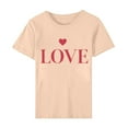 thumbnail image 4 of PNTUTB Women'S Lover Printed T-Shirt Round Neck Short Sleeved Top, 4 of 6