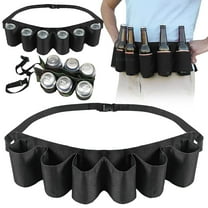 Beer Can Waist Pack, Bear Belt Holster with 6 Holders, Adjustable Camouflage Beer Soda Can Holster, Beer and Drink Belt Bag Waist Storage Bag, Belt Beer Waist Pack