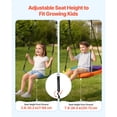 thumbnail image 4 of KFFKFF Outdoor Swing Set with 32-inch Saucer Seat and Belt Seat, Heavy-Duty Metal Frame, 440 lbs Capacity, Includes Spiral Ground Anchors, Perfect for Backyard Fun for Kids, 4 of 9