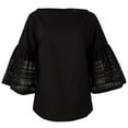thumbnail image 3 of Women's Petite Laser-Cut Bell-Sleeve Top-PB-PS, 3 of 5