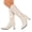 White, variant on Women's Slouchy Knee High Boots Wide Calf Pointed Toe Chunky High Heel Long Cowboy Booties Lightweight Winter Dress Shoes White Size 6