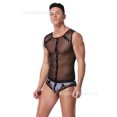 thumbnail image 3 of Juego de rol de sirvienta para hombre, traje Sexy de malla negra Medh transparente, body erótico, conjunto de lencería, uniforme de Cosplay, ropa de discoteca, 3 of 4