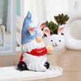 thumbnail image 5 of Dwarf Holding Flowerpot With Bunny, Decorative Figurine For Entrance, Outdoor Courtyard, Shelf, Desk, Coffee Table - Playful Quirky Design, Compact Size,, 5 of 6