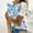 Blue womens shirts, variant on Summer Saving Wycnly Womens Shirts Elegant Lace Trim Lightweight Pullover Tee Tops Summer Short Sleeve Crewneck Ladies Floral Print Tops and Blouses White l