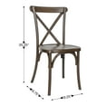 thumbnail image 4 of Flash Furniture Commercial Dark Brown Indoor/Outdoor Wood Look Stackable Resin Cross Back Chair, 4 of 9