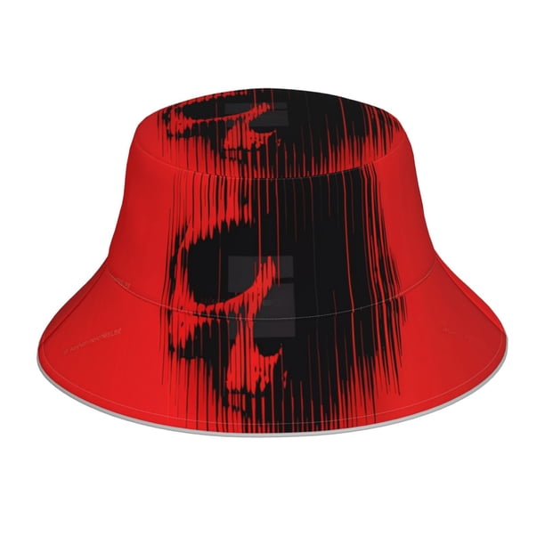 Balery Minimalist Skull Red Sombreros para el sol para hombre y mujer, sombrero de pescador con UPF 50+