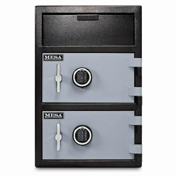 Depository Safe with Dual Doors Stacked 2 Electronic Locks