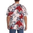 thumbnail image 3 of Rateoe Lilies Flowers Pattern Men's Short Sleeve Classic Shirt, Casual Short-Sleeved Shirt, Lightweight Summer Shirt, Cuban Collar Shirt,Button-Front Shirt-Large, 3 of 5